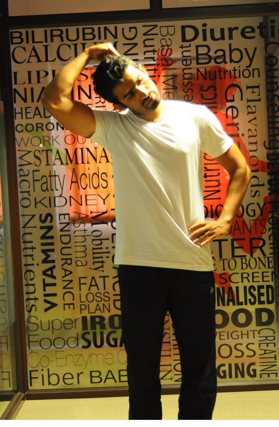 Ranjith Vasu stretching before a training session